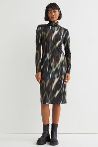 H&M + Fitted Turtleneck Dress