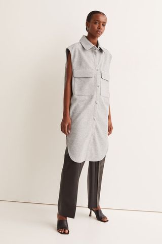 H&M + Sleeveless Shirt Jacket