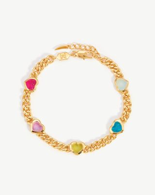 Missoma + Jelly Heart Gemstone Charm Bracelet
