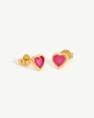 Missoma + Jelly Heart Gemstone Stud Earrings