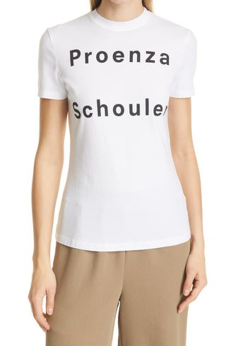Proenza Schouler + White Label Stretch Cotton Logo Graphic Tee