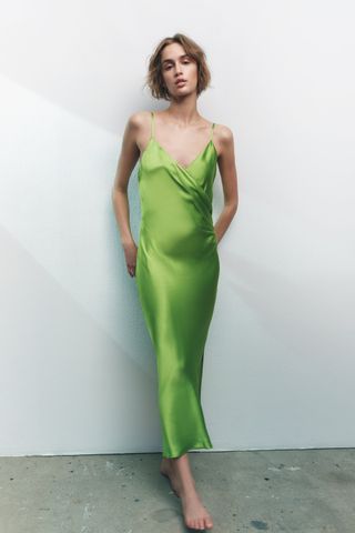 Zara + Draped Lingerie Style Dress