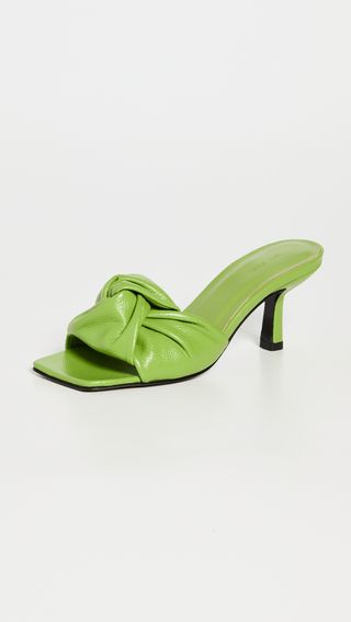 By Far + Lana Pistachio Gloss Grained Sandals