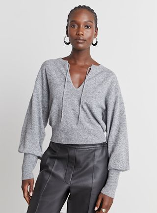 Who What Wear Collection + Brooke Tie-Front Pullover Sweater