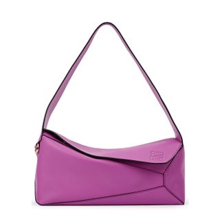 Loewe + Puzzle Purple Leather Hobo Bag