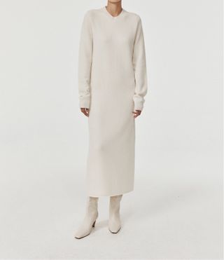 Marcéla London + Signature Knitted Wool Dress Milk