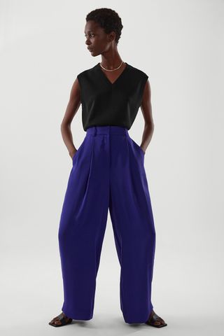 Cos + High-Waisted Pleated Pants