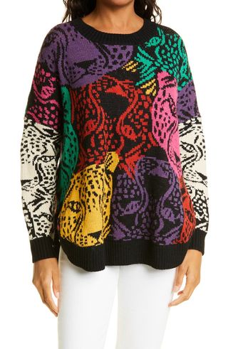 Farm Rio + Mixed Midnight Leopards Sweater