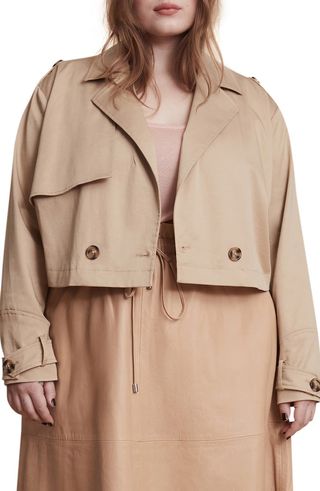 11 Honoré + Billie Cotton Blend Crop Trench Coat