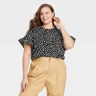 Who What Wear x Target + Ruffle Short Sleeve Blouse