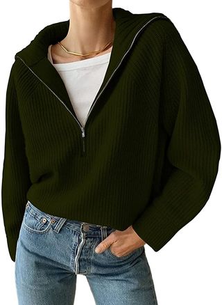 BTFBM + Casual Long Sleeve Half Zip Pullover Sweaters