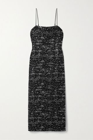 Tibi + Glittered Woven Midi Dress