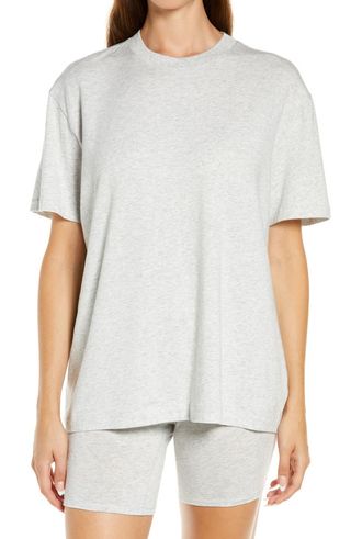 Skims + Boyfriend T-Shirt in Light Heather Grey