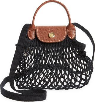 Longchamp + Le Pliage Extra Small Filet Knit Shoulder Bag