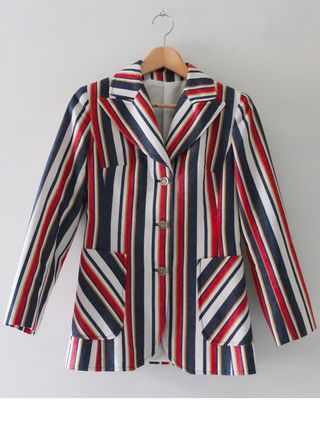 Vintage + 1970s Bold Stripe Blazer