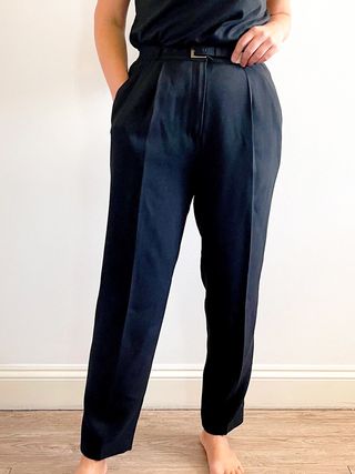Vintage + Smart Black Ladies Trousers