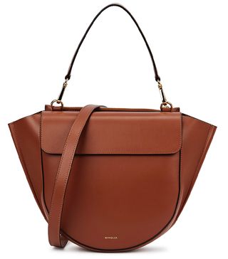 Wandler + Hortensia Medium Brown Leather Top Handle Bag