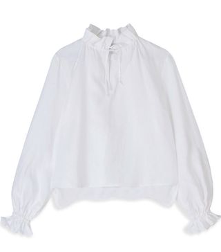 Phoebe Grace + Peach Shirt in Organic White Linen End of Roll Fabric