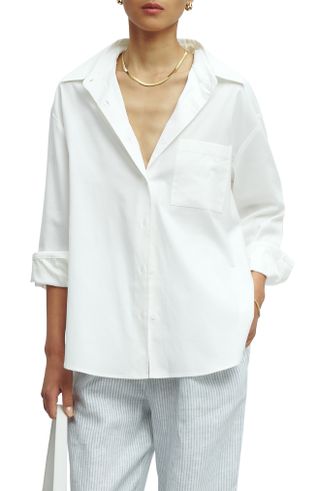 Reformation + Will Oversize Stretch Organic Cotton Button-Up Shirt