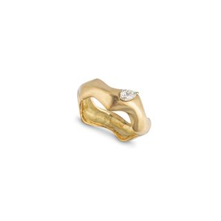 Jessie Thomas Jewellery + Curving Ring with Floating Pear Diamond