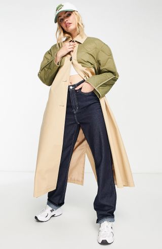 ASOS Design + Quilted Trench Coat
