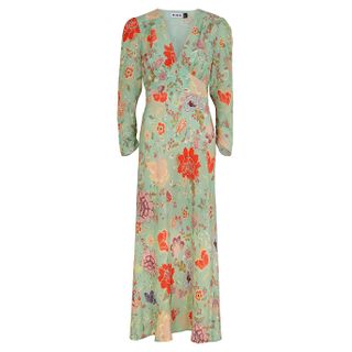 Rixo + Selma Floral-Print Silk De Chine Dress