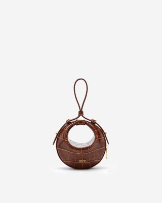 JW Pei + Brown Croc Rantan Super Mini Bag