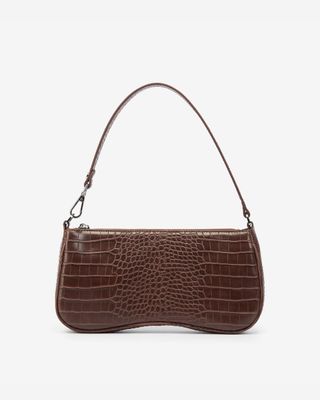 JW Pei + Brown Croc Eva Shoulder Bag