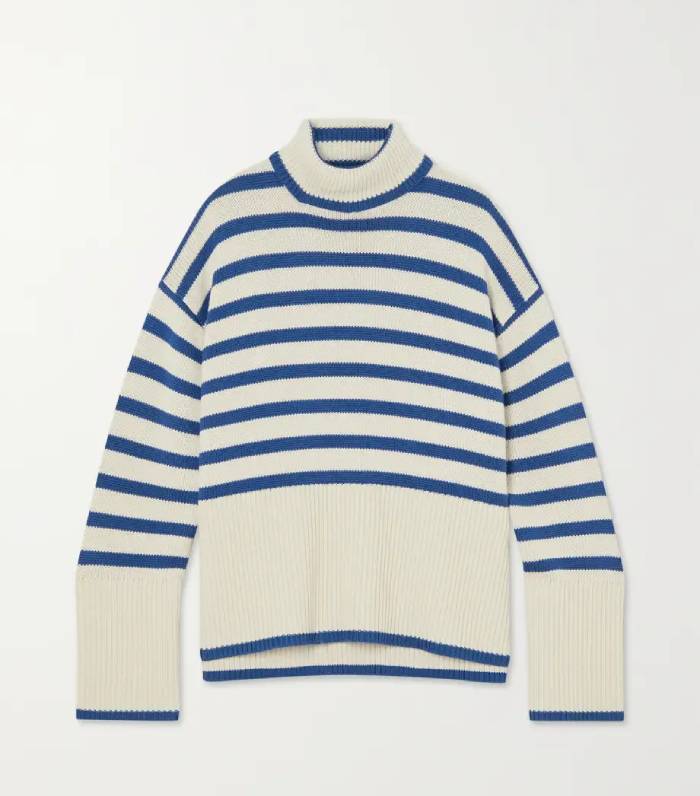 Totême + Signature Striped Wool and Organic Cotton-Blend Turtleneck Sweater