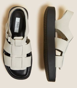 Marks and Spencer + Leather Strappy Flat Sandals