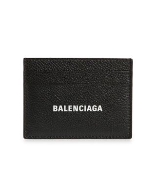 Balenciaga + Cash Logo Leather Card Case