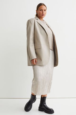 H&M + Crinkled Satin Skirt