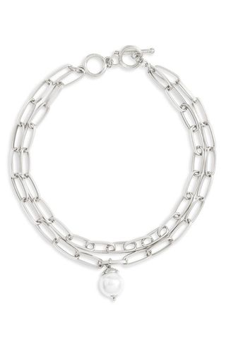 Karine Sultan + Layered Imitation Pearl Pendant Necklace