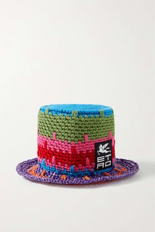Etro + Appliquéd Crocheted Cotton-Blend Bucket Hat