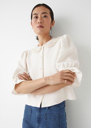 & Other Stories + Pearl Bead Collar Blouse