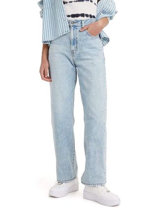 Levi's + High Waisted Straight Jeans