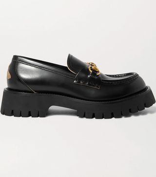 Gucci + Horsebit-Detailed Metallic Embroidered Leather Platform Loafers