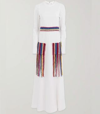 Chloé + Crochet-Trimmed Washed-Linen Maxi Dress