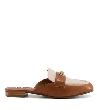 Dune London + Glare Turnlock Backless Leather Loafers