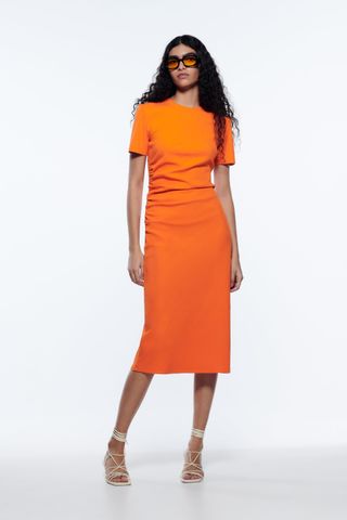 Zara + Dress With Side Ruching