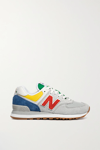 Staud + New Balance + 574 Suede and Mesh Sneakers