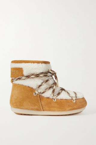 Moon Boot + Shearling and Suede Snow Boots