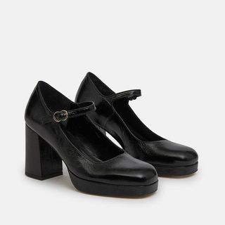 Minelli + Galane Leather Mary Janes Heels
