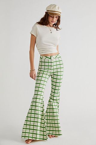 Free People + Just Float On Printed Flare Jeans