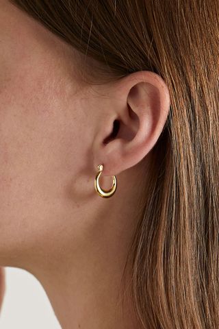Loren Stewart + Mini Pirate 14-Karat Gold Hoop Earrings