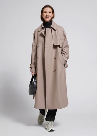 & Other Stories + Relaxed Wool Belted Trench Coat