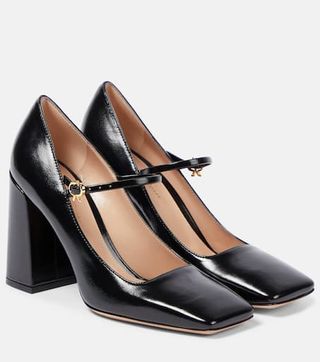 Gianvito Rossi + Nuit leather Mary Jane pumps
