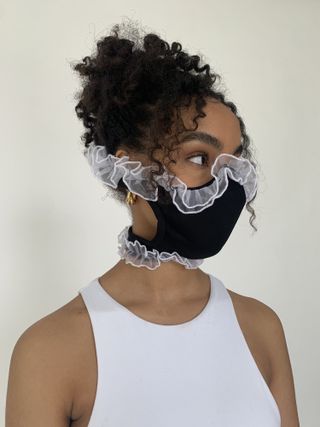 Tia Adeola + Black & White Ruffle Mask
