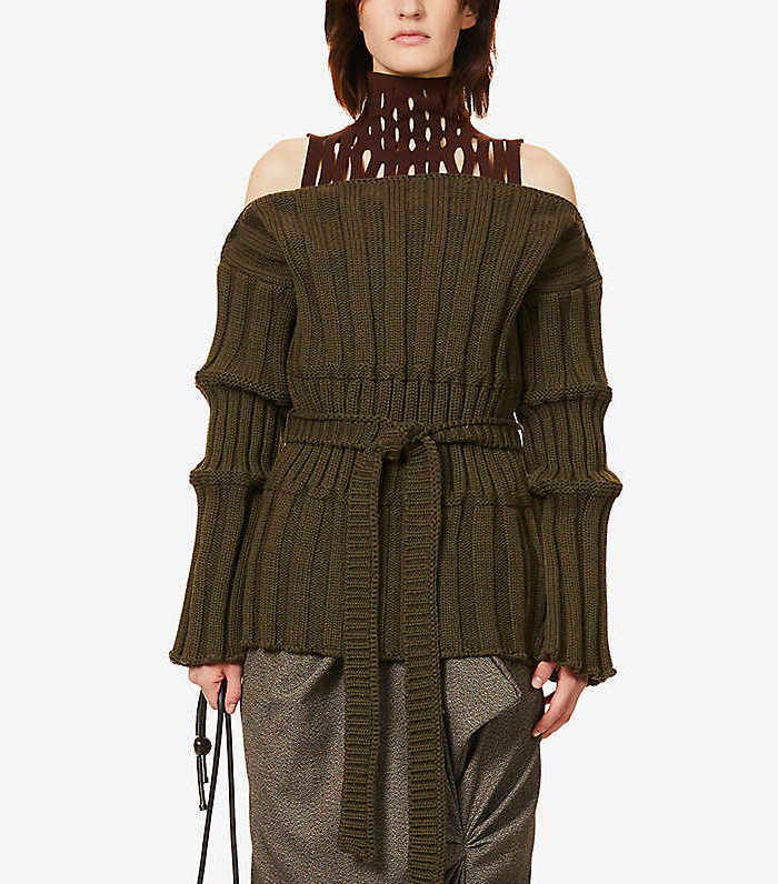Richard Malone + Belted Wool Jumper
