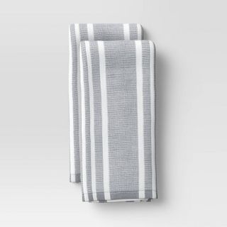 Threshold + 2pk Cotton Striped Terry Kitchen Towels
